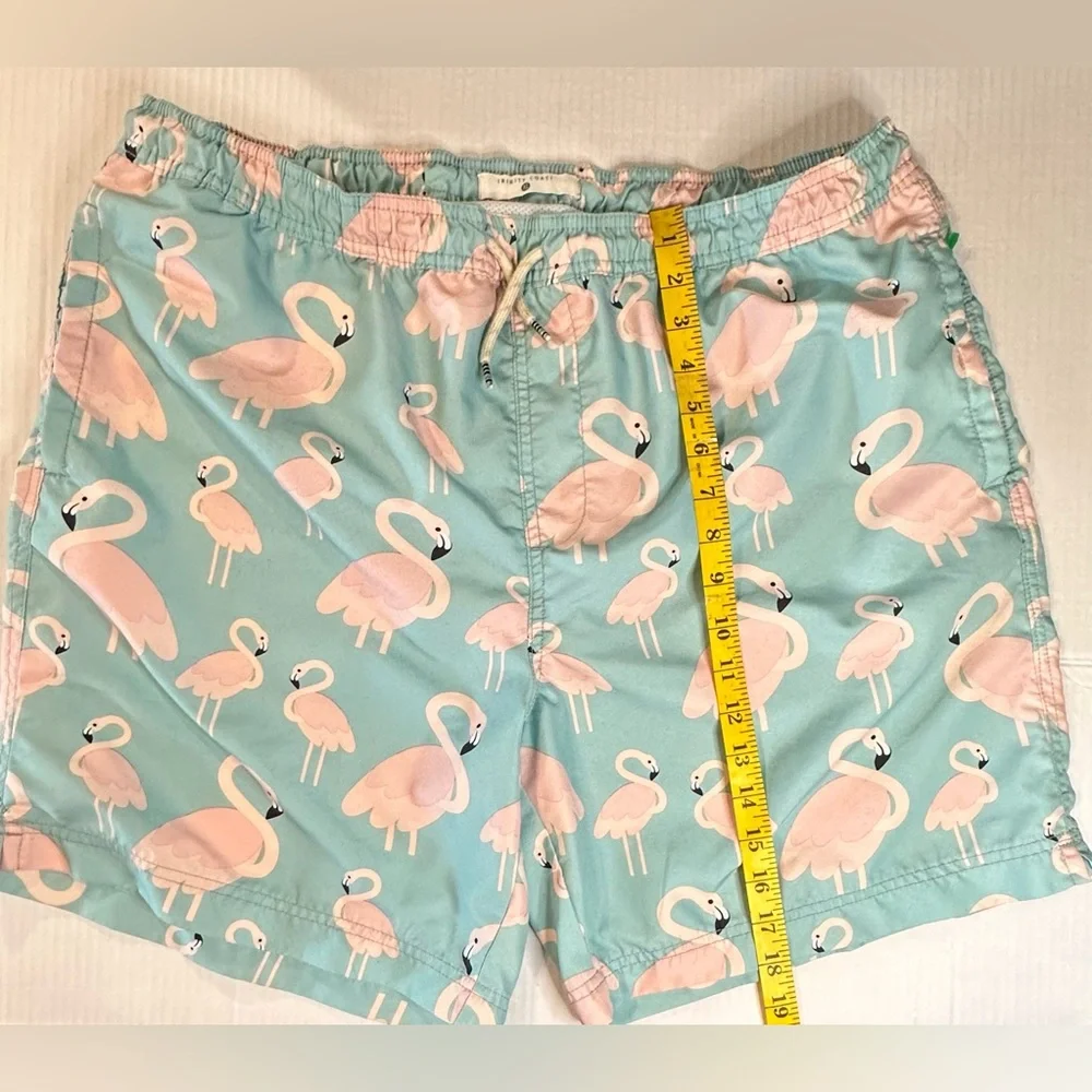 Trinity Coast Men’s Pink Flaming Baby Blue Swim Trunks Liner Size‎ XL Pre-Owned
